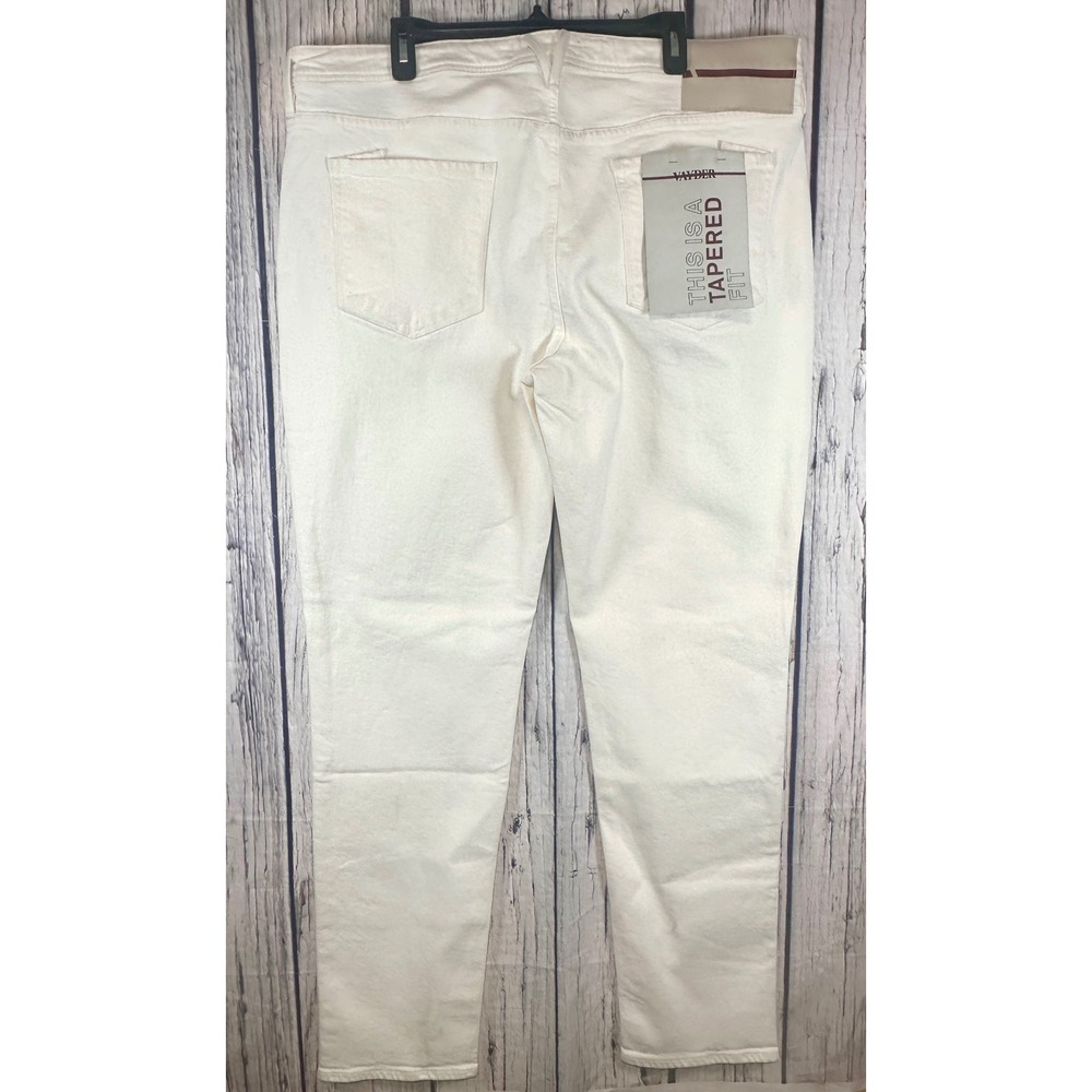 Vayder Ambrosi Tapered Fit White Jeans Mens Size 38 Button Fly Made in‎ USA NWT